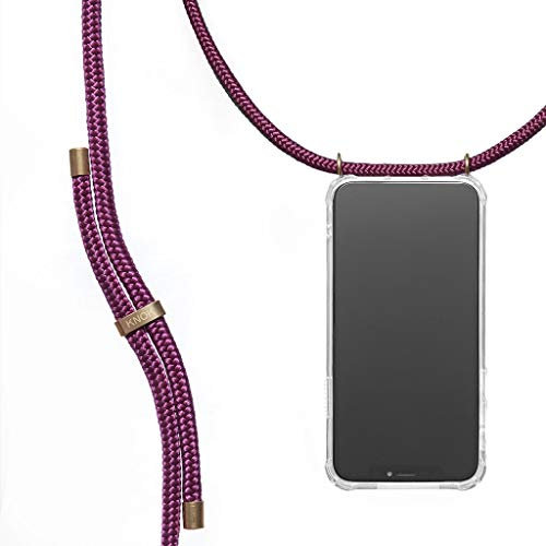 KNOK Premium Handykette für Apple iPhone 11 Pro Max, Wein, transparent