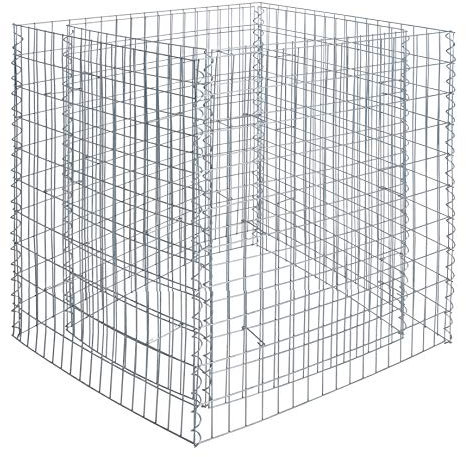 ESTEXO Hochbeet Gabionenhochbeet Gabione Pflanzkorb Drahtgitter Steinkorb Verzinkt Korb Stahlgabione Stahlkorb Metallbeet Metallhochbeet (90x90x100 cm)