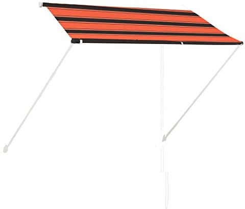 vidaXL Markise, Klemmmarkise Einziehbar, Sonnenschutz für Fenster Terrasse Balkon, Balkonmarkise Fallarmmarkise Fenstermarkise, 250×150cm Orange Braun