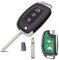 ProPlip Clé complète avec électronique à Programmer Compatible avec Hyundai 3 Boutons I20 Ix35 IX 35 I30 I40 IX45 Santa Fe Solaris Accent Tucson KIA Rio Ceed 433MHz TELECOMMANDE Vierge