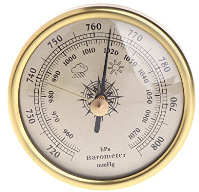 MAGELIYA 72mm Wandbehang Barometer 1070hPa Gold Farbe Rundwählluft Wetterstation