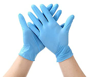 Disposable Nitrile Gloves, Powder Free, Blue, Size L, (5 Packs Of 100 Pieces)