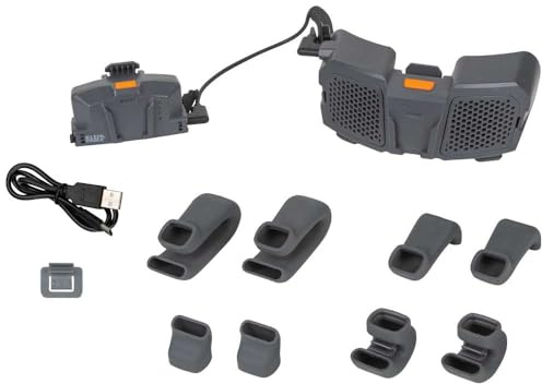 Klein Tools 60155 Dual Cooling Fan for Hard Hats and Safety Helmets, Powered by USB Rechargeable Battery to Cool Head, Neck, and Face
