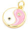 Anhänger Yin & Yang in rosa und weiß mit 18k Goldbeschichtung und Zirkonia von Vintageparts zum Schmuck selber Machen