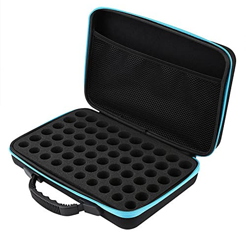 60 grilles Stockage d'huiles essentielles, d'huiles essentielles étui de transport étui rigide étui de voyage pour huiles essentielles sac d'huiles essentielles organisateur pour bouteilles(Bleu)