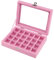 Samt Schmuckkasten Schmuck Organizer für Ringohrring Halskette Schmuck Display Box Aufbewahrungsbox Schmuck Vitrine mit Deckel für Frauen Mädchen Pink
