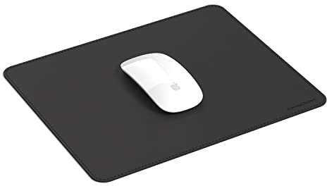 HumanCentric Schwarzes Leder-Mauspad – Premium, ultradünnes, veganes Leder, Schreibtischunterlage, Mauspad für Zuhause oder Büro, Schreibtischschutz für Computer, kleines Mauspad, 27,9 x 24,1 cm