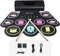 Coolmusic Batteria Elettronica, 9 Praticare Drum Pads con 2 Bacchette Pedali, Portatile Tavolo Pieghevole Digitale Tamburo Set, Adatto a Bambini, Adulti e Principianti