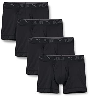 Puma Herren Sport Microfiber Boxer 4p Amazon Unterwäsche, Schwarz, L EU
