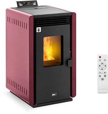 MSW MSW-PLT-6 Poêle à granulés 6 kW pour 50-150 m³ 5 niveaux Minuterie Chauffage à granulés Poêle à pellets -