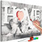 murando - Peinture par Numéros Adulte DIY 60x40 cm - Avec Cadre, Peintures Acryliques et Pinceaux - Tableau à Faire Soi-Même Loisir Créatif -Ange Home Vintage Bois n-A-10033-d-a
