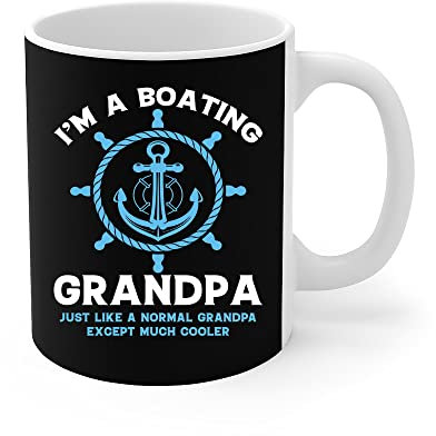 456 Porcelain Mug Boating Gifts I Am A Boating Grandpa Boat Captain Funny Porcelain Cup Personalised Mugs Cups for Coffee Hot Drinks Women 330Ml