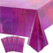 XIXKOLYU® 4-teilige waschbare Gartentischdecke Aluminium Film Tischdecke quadratische Tischdecke, Lasermuster, wasserdicht, einfach abzuwischen und zu reinigen, Hot Pink