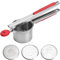 LUVZOOR Presse Puree Manuel, Professionnel Acier Inoxydable Presse avec Ergonomique Silicone et 3 Disques Interchangeables pour Ecrase Pommes de Terre, Fruits, Légumes, Nourriture pour Bébé