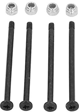 Keenso 4-teiliges RC-Auto-Schrauben-Set, Stahl, Schwarze und Silberne Muttern, Ersatzteile für 144010