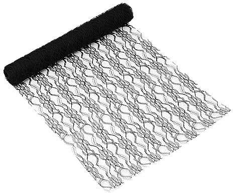 Oblique Unique® Tischläufer Tischband Tisch Läufer mit Spitze 300cm x 30cm Tischdeko für Taufe Baby Shower Geburtstag Party Hochzeit Silvester Deko (Schwarz)