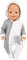 COSDOLL Puppenkleidung für Babypuppen 35-45 cm, Puppen Strampler Kleidung für Puppen Jungen (Grauer Elefant)