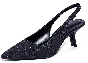 Zhabtuc Donna Slingback Pumps Spillo Medio Tacco Heel a Punta Cinturino alla Caviglia da Matrimonio Ufficio Feste Dress Scarpe Sandali 8 CM Scarpe di Sandalo Décolleté Classiche a Ounta