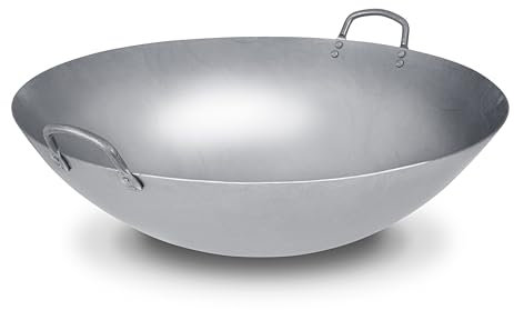 Craft Wok Wok extra large de 53,3 cm en acier carbone martelé à la main (fond rond) / 731W194X