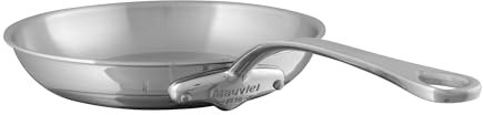 Mauviel M'Urban 4 Tri-Ply Polished Stainless Steel Frying Pan With Cast Stainless Steel Handle, 9.4-in, Made In France