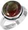 Jeweloporium 925 Silber Ringe für Damen Mehrfarbig Natürlich Drachenblut-Jaspis mit Stein Boho Silber Ringe Größe 68(21.6) Freundschaftstag Geschenk Handgefertigt Schmuck