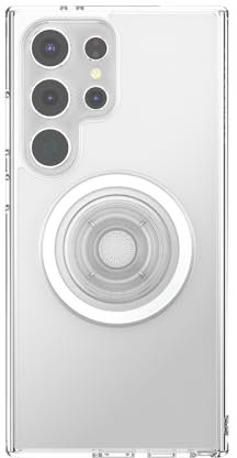PopSockets Case for Samsung Galaxy S24 Ultra, Compatible with MagSafe, with Magnetic PopGrip Phone Grip Included, Phone Case for Galaxy S24 Ultra - Clear