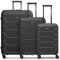SMARTBOX Hartschalen Koffer-Set 3-teilig | aus hochwertigem, robusten und leichtem Polypropylen Material | 4-Doppelrollen & TSA-Schloss für Damen & Herren (Edition 01)
