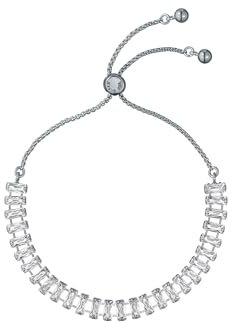 Ted Baker Isabela Crystal Baguette Adjustable Bracelet For Women (Silver/Crystal)