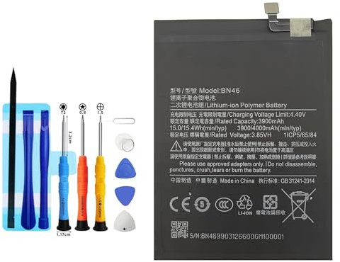 Vvuilsty BN46 Replacement Battery for Redmi Note 8 Note 8T Redmi 7, Rechargeable 0 Cycle Battery Compatible with Redmi Note 8 Note 8T Redmi 7 with Repair Tool Kits