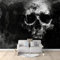 Fototapete Totenkopf Im Dark-Fantasy-Stil Vlies Tapeten Wandtapete, Terrorismus Moderne Wanddeko Design Wand Dekoration Wohnzimmer Schlafzimmer Büro Flur 400 x 280 cm (W x H) Wandtapete