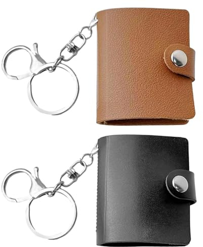 MXHBSTP Mini-Fotoalbum-Schlüsselanhänger, Erinnerungsschlüsselanhänger, Scrapbook-Schlüsselanhänger, personalisierbar, kleine Taschen, Foto-Schlüsselzubehör für Familienpaare, 2 Stück