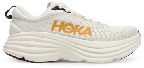 HOKA Mens Bondi 8 Textile Oat Milk Alabaster Trainers 11 UK