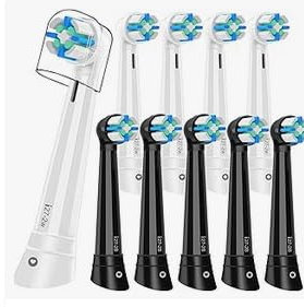 10er IO Aufsteckbürsten Kompatibel mit Oral b iO 3/4/5/6/7/8/9/10 Elektrischen Zahnbürstea, IO Zahnbürste Aufsätze Kompatibel mit Oral B für Tiefgreifende Reinigung(Schwarz&Weiß)