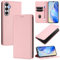 DENDICO Coque pour Samsung Galaxy A05S, RFID Blocage Portefeuille Etui à Rabat, Housse en Cuir PU pour Samsung A05S, Rose