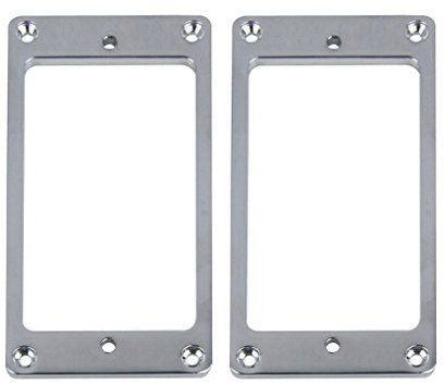 FLEOR Humbucker-Tonabnehmerringe aus Metall für LP SG-Stil, Chrom, 2 Stück