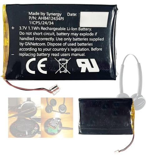 Aousavo Neue Upgrades AHB412434PJ ersatz akku Kompatibel mit Ja-Bra Pro 9400, Pro 9450, Pro 9460, Pro 9465, Pro 9470 Wireless Kopfhörer Bluetooth Headset