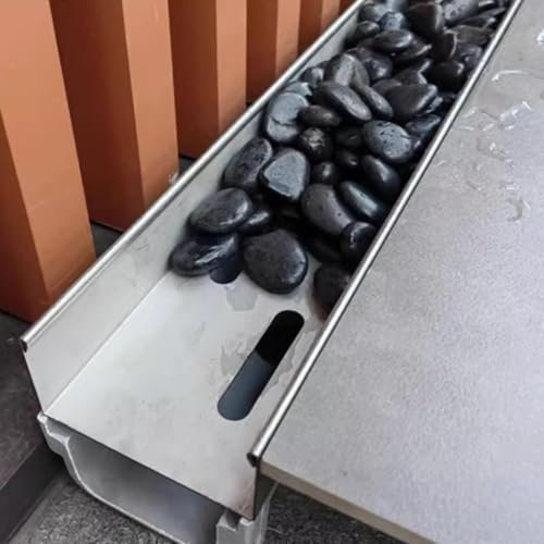 Griglia di drenaggio a sfioro Kit di scarico for esterni, coperture for scarico/bacini di drenaggio for vialetti in cemento, bordi for aiuole, riempitivo in ciottoli di pietra Griglia per piscina(20x1