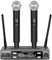 Depusheng Sistema microfono senza fili, VHF con doppia frequenza fissa e 2 trasmettitori dinamici, set microfono wireless per canto, karaoke, chiesa, DJ, portata 200 piedi