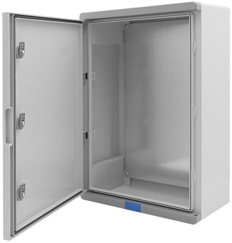 BOXEXPERT Schaltschrank außen IP67 ABS Kunststoff 600x400x200mm (Serie Fleet Pro) wasserdicht (bis 1m Tiefe) Verteilerkasten Industriegehäuse Leergehäuse Stromkasten grau