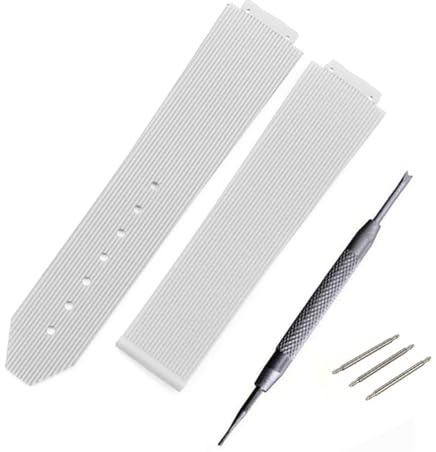 Générique YGUKOJ Bracelet de Montre en Silicone 15mm x 21mm Compatible avec Bracelet en Caoutchouc étanche Accessoires de Montre de Sport Femme Bracelet de Montre 15 * 21mm(White-15mmx21mm)