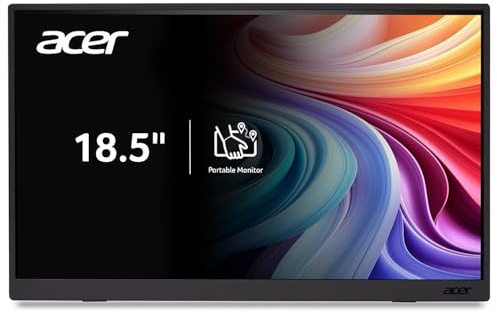 Acer Portable Monitor | 18,5 FHD IPS | Adaptive -Sync Support (FreeSync Compatible) | Slim Design | External Monitor for Laptop PC/Mac | 100Hz | 2 x USB 3.1 Type-C Port & HDMI 1.4 | PM191Q Ebmiuux