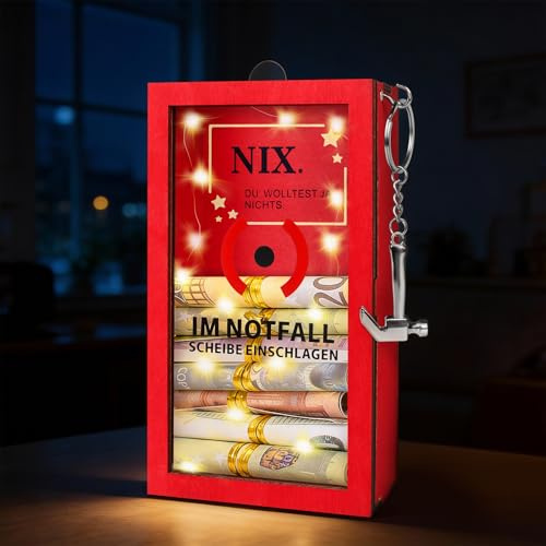TUZELIYA LED NIX Geschenk - Lustige Geschenke für alle die nichts wollen - Nichts Geburtstagsgeschenk - DU WOLLTEST JA NICHTS - Geldgeschenk Verpackung - Geschenkideen für Männer, Frauen, Freunde