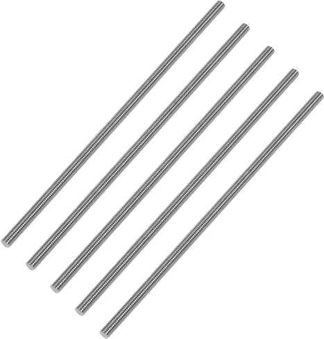 Uxney Barra Filettata M10 x 200 mm in Acciaio Inox AISI 304 Antiruggine, per Elettronica, Modellismo, Riparazioni e Progetti Fai da te (5 Pezzi)
