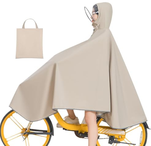 Poncho Impermeabile con Cappuccio Con Strisce Riflettenti, Riutilizzabile E