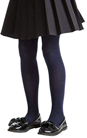 SockShop Girls’ Plain Bamboo Tights – Soft, Seamless, Breathable Comfortable Tights, Kids School Uniform, Black, Navy, Grey,Solid Colour 1 Pack