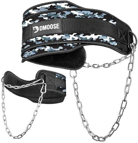 DMoose Dip Gürtel für Gewichtheben, Gewicht Gürtel mit Kette für Pullup, Gym Lifting Belt für Powerlifting, Squat, Bodybuilding, Heavy Duty Stahl, Workout Gürtel mit komfortablen