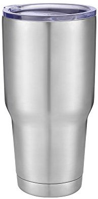 Gtell - Vaso de doble pared de acero inoxidable con tapa para bebidas calientes y bebidas frías