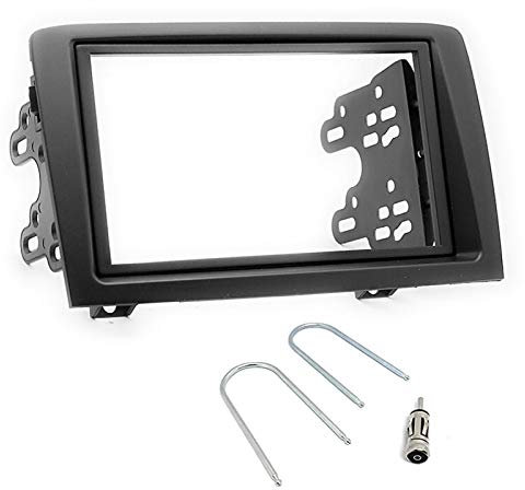 Sound-way Kit Montaggio Autoradio | Mascherina 2 DIN | Staffe di Montaggio | Adattatore Antenna | Chiavi di Smontaggio | Compatibile con Fiat Idea, Lancia Musa
