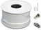 25m Coaxial Coax TV Aerial Satellite SKY HD Virgin Freeview RF Cable RG6 WHITE + connectors, clips