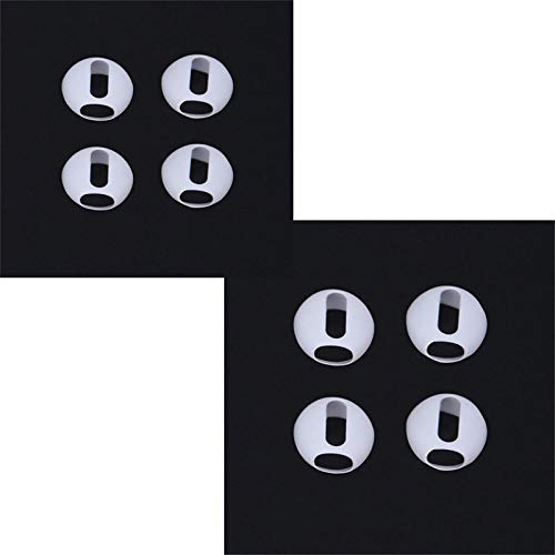 Lottoy® 2/4 Pairs Ultrathin Silicone Earbuds tips Cover Upgraded for Apple Airpods for iPhone X 8 7 6 6S Plus 5 5S SE EarPods (4 Pairs White)